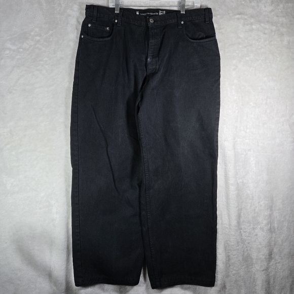 Levi’s Silvertab Baggy Mega Wide Jeans Mens Size 40x34 Black Vintage 90s - Picture 1 of 16